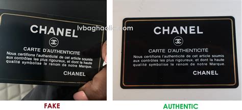 authenticity card Chanel